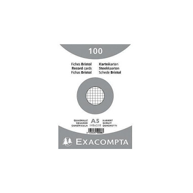 Exacompta Karteikarte 102 08E DIN A5 kariert weiß 1 00 St./Pack. 144075201