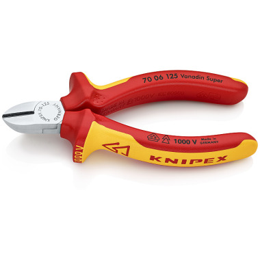 Knipex Diagonal Cutter chrome plated 125mm 70 06 125