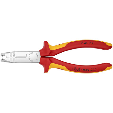 Knipex Abmantelungszange 165 mm verchromt isoliert mit Mehrkomponenten-Hüllen, VDE-geprüft 13 46 165 SB