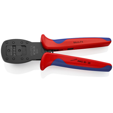 Knipex Crimpzange für Miniaturstecker Parallelcrimp für Stecker der Serie Micro-Fit™ von Molex LLC 190 mm brüniert 97 54 25