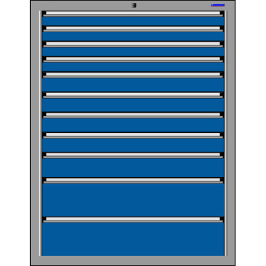 LOKOMA Skuffekabinet RS1000,1450h 2x75, 5x100, 2x150, 2x200 VA 00.02.7942