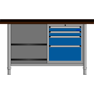 LOKOMA ARBEJDSBORD N-KW 150/4/E MED MULTIPLEX PL. 1500x700x50 00.05.8551