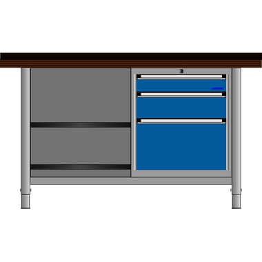 LOKOMA ARBEJDSBÆNK N-KW 150/3/R MED MULTIPLEXPLADE 1500x700x50 00.05.8554