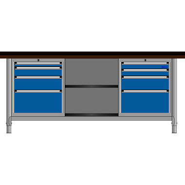 LOKOMA ARBEJDSBORD N-KW 200/8/0 MED MULTIPLEXPLADE, 8 SKUFFER TA 00.05.8615