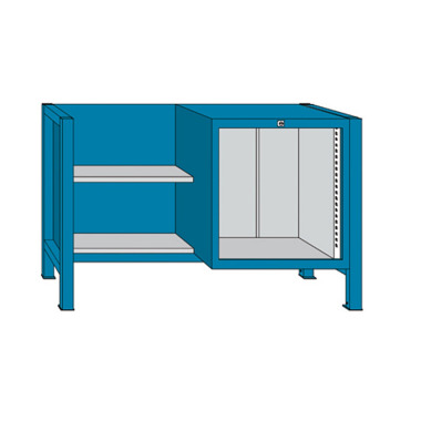 LOKOMA ARBEJDSBORD ENKELT KABINET N-KW BAG + SIDE, 2 BÖD.324MM T. 00.05.8650