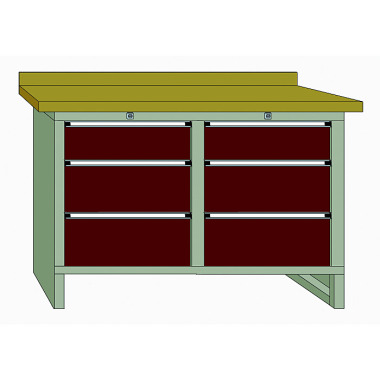 LOKOMA Arbejdsbænk G-KW 130 S MED MULTIPLEXPL.1300x700x40 00.05.9314