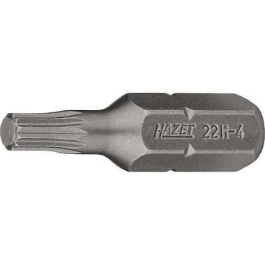 HAZET Bit - massiv sekskant 6,3 (1/4 tomme) - indvendig notprofil XZN - M4 mm 2211-4