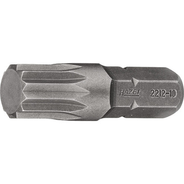 HAZET Bit - massiv sekskant 8 (5/16 tomme) - indvendig spline profil XZN - M10 mm 2212-10