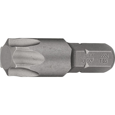 HAZET Bit - solid hexagon 8 (5/16 tommer) - indvendig TORX®-profil - T55 mm 2224-T55