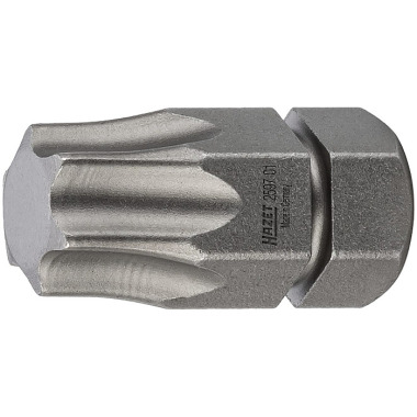 HAZET Bit - solid hexagon 8 (5/16 tommer) - indvendig TORX® profil - T45 mm 2597-01