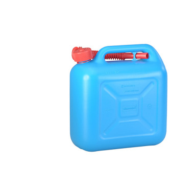 Hünersdorff Kraftstoff-Kanister STANDARD 10 L, HDPE,blau, mit UN-Zulassung, rotes Zubehör 812893