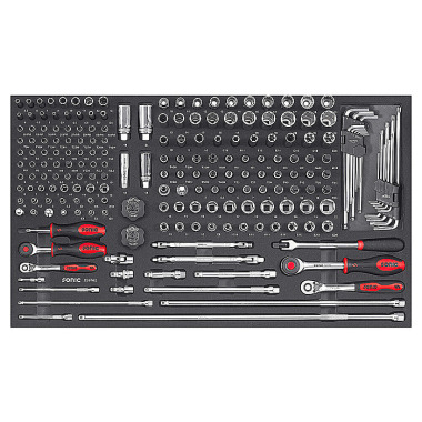 Sonic Kombinationssæt 1/4” & 3/8”, 207 stk SFS 220702