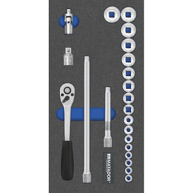 MATADOR MTS R: Socket Set 10(3/8), 22 pcs 1/3: 390x190mm 8164 1301