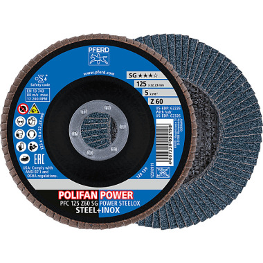 PFERD POLIFAN klapskiver PFC 125 Z60 SG POWER STEELOX (2) 69398199