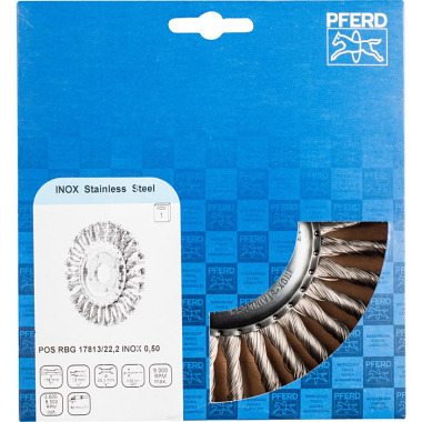 PFERD Round brush, knotted POS RBG 17813/22.2 INOX 0.50 43304002