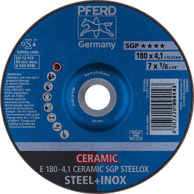 PFERD Grinding disc E 180-4.1 CERAMIC SGP STEELOX 62100180