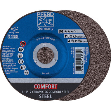 PFERD Slibeskive E 115-7 CERAMIC SG COMFORT STÅL 62101115