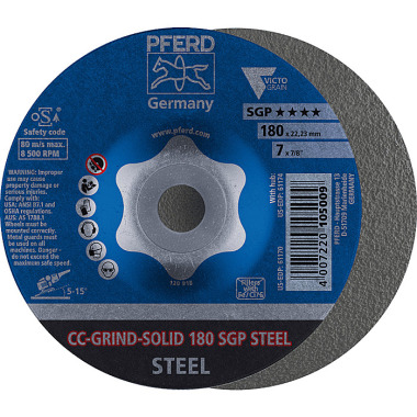 PFERD CC-GRIND slibeskive CC-GRIND-SOLID 180 SGP STÅL 64187180