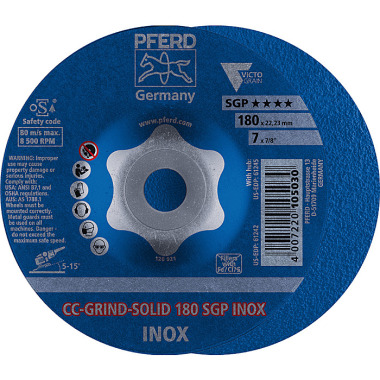 PFERD CC-GRIND slibeskive CC-GRIND-SOLID 180 SGP INOX 64189180