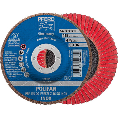 PFERD POLIFAN klapskive PFF 115 CO-FREEZE 36 SG INOX 67611536