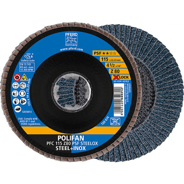 PFERD POLIFAN klapskive PFC 115 Z 80 PSF STEELOX/X-LOCK 67668116