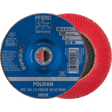 PFERD POLIFAN klapskive PFC 180 CO-FREEZE 36 SG INOX 67718036