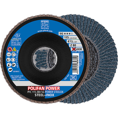 PFERD POLIFAN flap disc PFC 115 Z 80 SG POWER STEELOX/X-LOCK 67788117