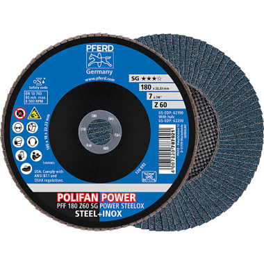 PFERD POLIFAN klapskive PFF 180 Z 60 SG POWER STEELOX 67686185