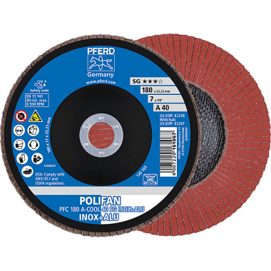 PFERD POLIFAN klapskive PFC 180 A-COOL 40 SG INOX+ALU 67754185