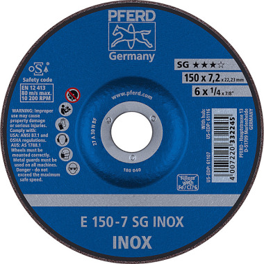 PFERD Slibeskive E 150-7 SG INOX 62222730