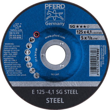 PFERD Grinding wheel E 125-4.1 SG STEEL 62212426