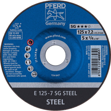 PFERD Grinding wheel E 125-7 SG STEEL 62212626