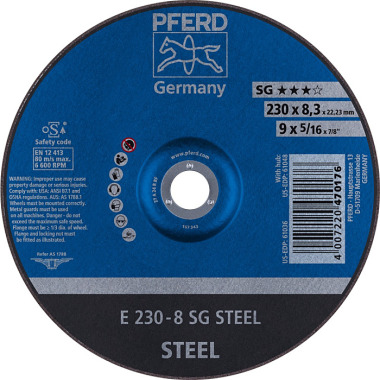 PFERD Grinding wheel E 230-8 SG STEEL 62223826