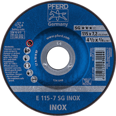 PFERD Slibeskive E 115-7 SG INOX 62211623