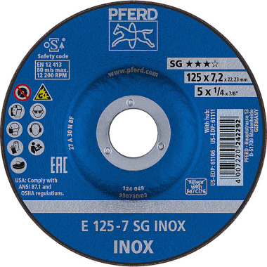 PFERD Slibeskive E 125-7 SG INOX 62212623