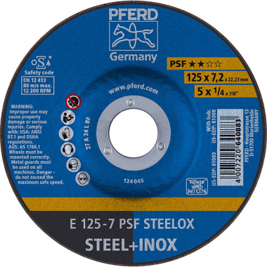 PFERD Grinding wheel E 125-7 PSF STEELOX 62012640