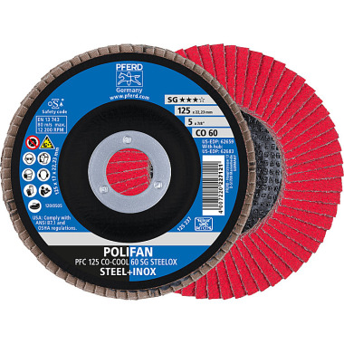 PFERD POLIFAN klapskive PFC 125 CO-COOL 60 SG STEELOX 67760625