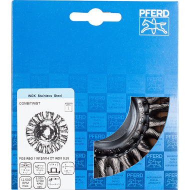 PFERD Round brush, knotted POS RBG 11512/M14 CT INOX 0.35 43302133