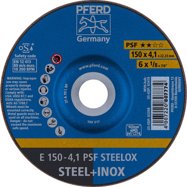 PFERD Grinding wheel E 150-4.1 PSF STEELOX 62015520