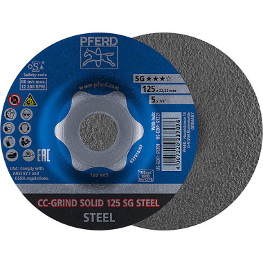 PFERD CC-GRIND slibeskive CC-GRIND-SOLID 125 SG STÅL 64185125