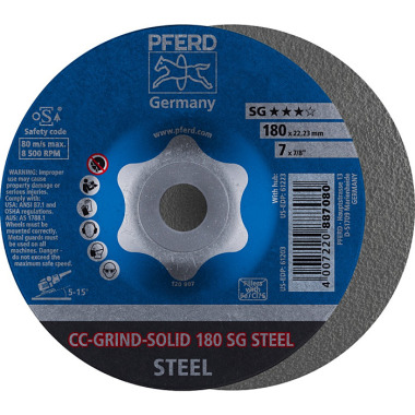 PFERD CC-GRIND grinding wheel CC-GRIND-SOLID 180 SG STEEL 64185180