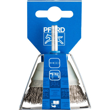 PFERD Cup brush with shank, knotless POS TBU 5010/6 INOX 0.30 43703002