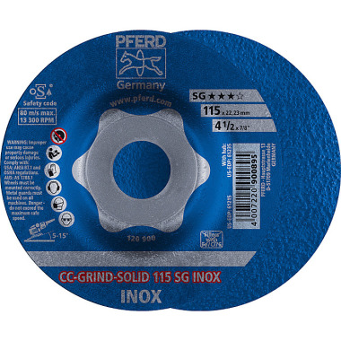 PFERD CC-GRIND-SOLID slibeskive CC-GRIND-SOLID 115 SG INOX 64186115