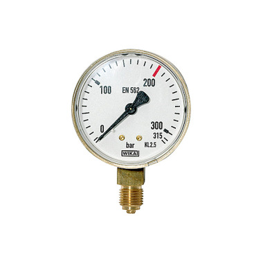 Riegler Manometer neutral, G 1/4 radialt under, måleområde. 0 - 315 bar, Ø 63 101290