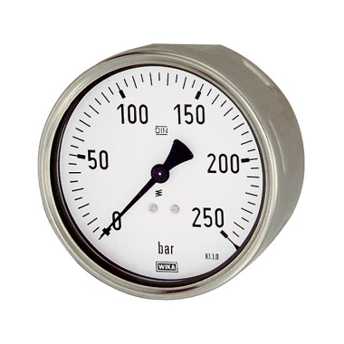 Riegler Manometer, robust design, G 1/2 excentrisk bagpå, 0-250,0 bar, Ø 100 102067