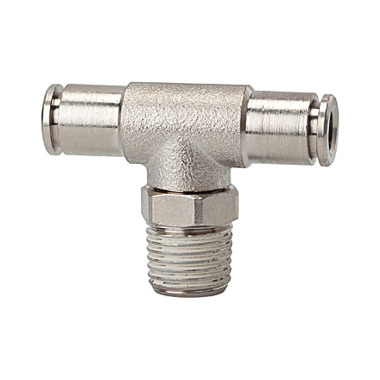 Riegler T push-in fitting »metallica«, drejelig, R 1/8 a., slange Ø 4 108930