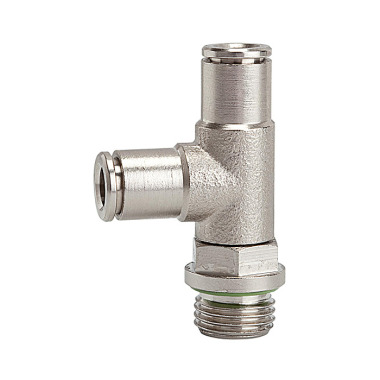 Riegler Push-in T-fitting L-form »metallica«, drejelig, G 3/8 a. Ø 8 mm 108946