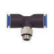 Riegler Push-in T-fitting »Blue series«, drejelig, M5 udvendig Ø 4 mm 109471