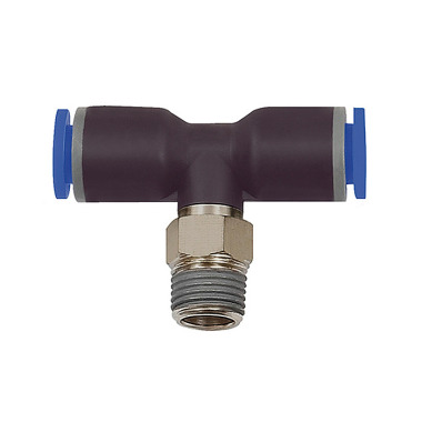 Riegler Push-in T-fitting »Blue series«, drejelig, R 1/8 udvendig Ø 6 mm 109492