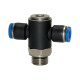 Riegler T-stik fitting »Blue Series«, drejelig, G 1/8 udvendig, Ø 4 mm 109563